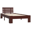 vidaXL Sengeramme mørkebrun heltre furu 100x200 cm