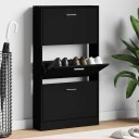 vidaXL Skoskap svart 59x17x108 cm konstruert tre