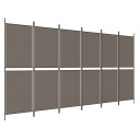 vidaXL Romdeler med 6 paneler antrasitt 300x200 cm stoff