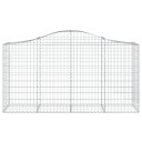 vidaXL Gabionkurv buet 200x50x100/120 cm galvanisert jern