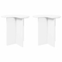 vidaXL Sidetabell med lagring 2 pcs Hvit Ø 39 x 38 cm Konstruert tre