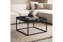 Sofabord Wohnling kvadrat 60 cm steinoptikk stil, klassisk metallramme, moderne utseende Svart marmor - Svart marmor