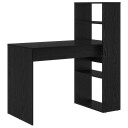  skrivebord med oppbevaring svart eik 113x54x120 cm konstruert tre