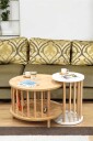 Sofabordsett Hanah Home Peka Set Pro Ø60 x H43 cm Sapphire eik hvit   Sapphire Oak og hvit