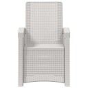 vidaXL Lenestol for hage med rattan look Hvit PP