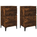 vidaXL Nattbord 2 stk røkt eik 40x35x70 cm