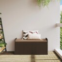  Oppbevaringsbenk med pute brun 115x51x52 cm polyrotting 365729