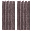  Gardin med gardiner 2 pcs Brun 260 x 140 cm Fløyel