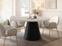 Aurion Spisebord rundt uttrekkbart 120-196 cm - svart, beige