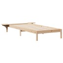  Sengestamme med Sidebord Naturlig 80 x 210 cm Massiv furu