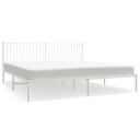 vidaXL Sengeramme i metall med hodegavl hvit 193x203 cm