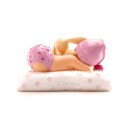 Kaketopp Baby Sovende Jente Med Kosebamse 5cm 