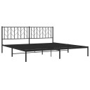 vidaXL Sengeramme i metall med sengegavl svart 200x200 cm 8721012249776