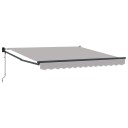 Automatisk Uttrekkbar Markise Lys Grå 300x250 cm  Markise Erstatningsstoff for 3x2.5 m Ramme Lys Grå