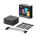 Ledworks Twinkly Squares Extension Pack - Lyspanel - LED - 4 W - 16 millioner farger - skinnende svart (en pakke 3)