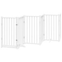  Hundeport Dør Sammenleggbar 6 Paneler Hvit 300 cm Heltre Gran 352279