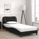  Sengeramme med LED-lys svart 90x200 cm kunstig lær 8721012356214