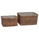  Vedkurv 2 pcs Brun Lacak Rattan
