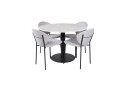 Venture Home Estelle Spisegruppe 106 cm Rund med 4 Vault Stoler Sort
