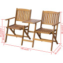 vidaXL Sammenleggbar hagebenk med tebord 140 cm heltre akasie
