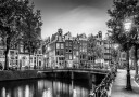 AMSTERDAM Idyllic impression from Singel   Monochrome Plakat Plakat / 40x50cm