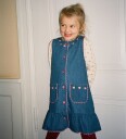 Flöss Kjole   Monique   Mid Blue   Flöss   5 år (110)   Kjole Blå Rosa