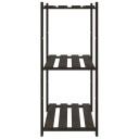 vidaXL Oppbevaringshylle 3 etasjer svart 80x38x90 cm heltre furu