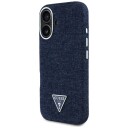 Guess Denim Triangle Logo MagSafe Etui til iPhone 16 - Blå