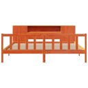  Seng med bokhylle uten madrass voksbrun 180x200 cm heltre furu 8721158604613
