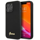 Guess Guhmp13llslmgbk Iphone 13 Pro / 13 6,1" Svart/Svart Hardt Deksel Silikonskrift Gulllogo Magsafe