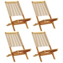 Sammenleggbare hagestoler 4 stk beige heltre akasie 3214634