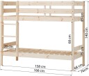 Hoppekids Køyeseng, Eco Comfort, 70x160cm, Natur