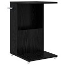 vidaXL Sidetabell med hjul Svart Eik 40 x 35 x 60 cm Konstruert tre