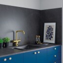 Silhouet Touchless Kjokkenkran Borstet Messing