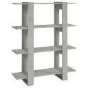 vidaXL Bokhylle/romdeler betonggr? 100x30x123,5 cm