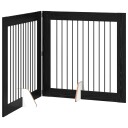 Vidaxl Foldbar Hundegitter Med Stativer 2 Stk. Svart Eik 200.5 cm