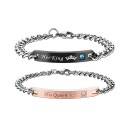 Estore Pæresmykker Pararmbånd Her King / His Queen
