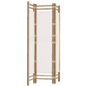  Sammenleggbar romdeler 3 paneler 120 cm bambus og lerret 350623