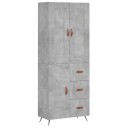 vidaXL Highboard betong grå 69,5x34x180 cm konstruert tre 8720845492113