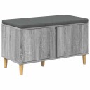 vidaXL Gangbenk Grå Sonoma 80 x 38 x 46 cm Konstruert treverk og stoff