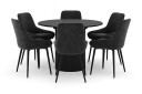 Scandinavian Choice Kopparbo Rund Spisegruppe 106 156cm med 6 Alsarp Spisestoler   Svart