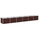 vidaXL Hevet Hagebed Brun 480 x 80 x 55 cm kaldvalset stål
