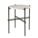 Gubi TS bord svarte bein Ø 40 cm hvit marmor