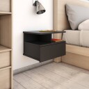 vidaXL Flytende nattbord 2 stk svart 40x31x27 cm sponplate