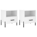 vidaXL Nattbord 2 stk hvit 40x35x47,5 cm konstruert tre