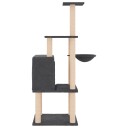 Vidaxl Kattetre Med Klorestolper I Sisal Mørkegrå 132 cm
