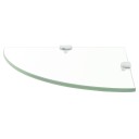 vidaXL Hj?rnehyller 2 stk med kromst?tter klart glass 25x25 cm