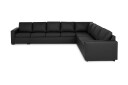 Crazy 7 seters Vendbar L formet XX Large Hjørnesofa i Kunstlær   Svart