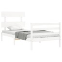 vidaXL Sengeramme med hodegavl hvit 3FT single heltre 8720845402273
