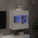vidaXL Vegghengt TV-benk med LED hvit 58,5x30x60,5 cm 8721012256767